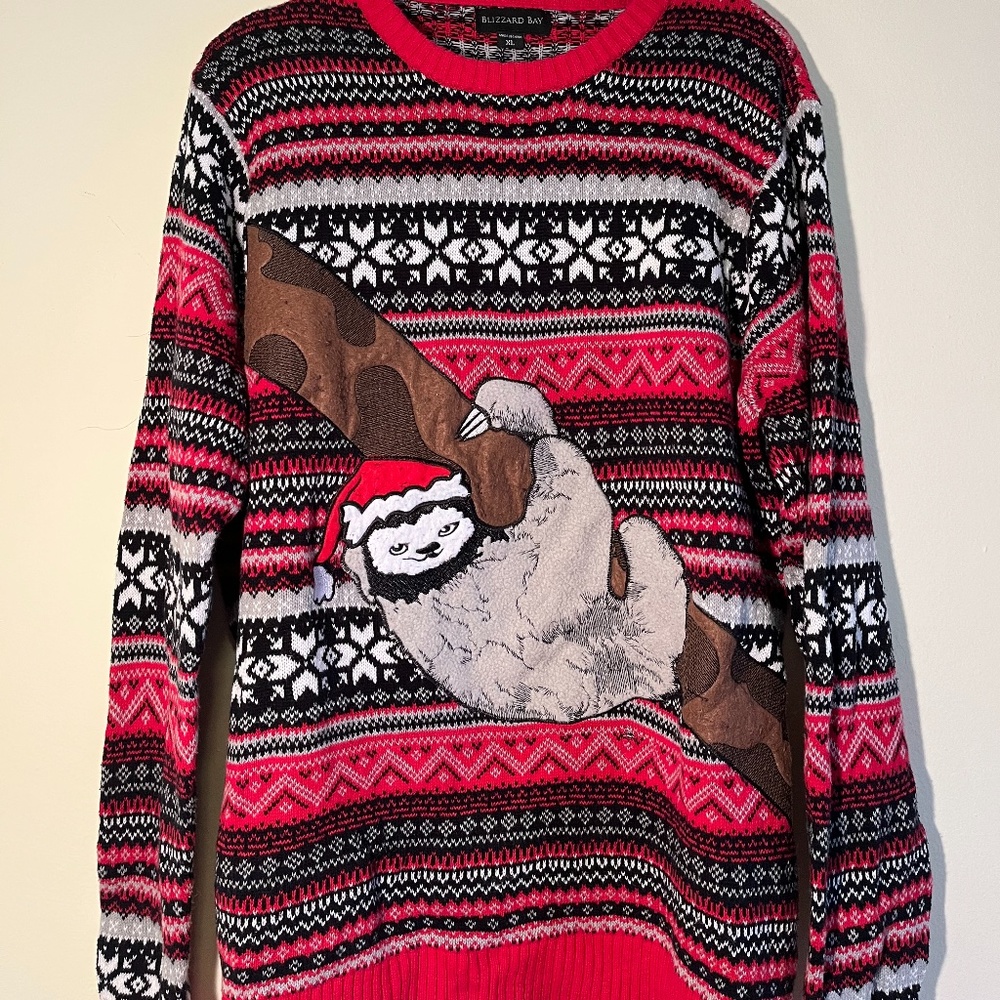Sloth Knit Ugly Christmas Sweater XL